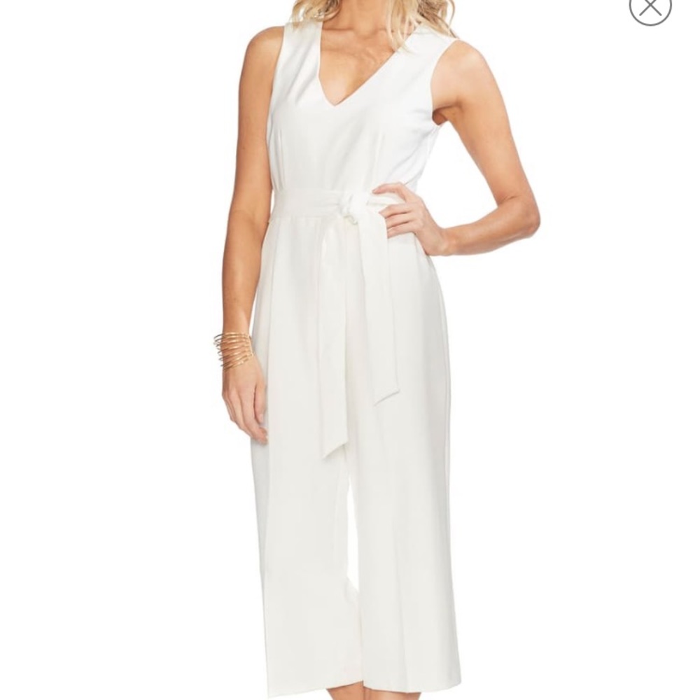Vince Camuto Belted Crop Jumpsuit